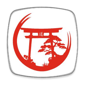 Red Japanese vibe - Square fridge magnet - white - Front