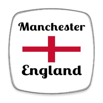 Manchester England - Stylische Prints - Viereckiger Kühlschrankmagnet - Weiß - Vorne