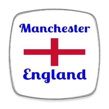 Manchester England - Stylische Prints - Viereckiger Kühlschrankmagnet - Weiß - Vorne