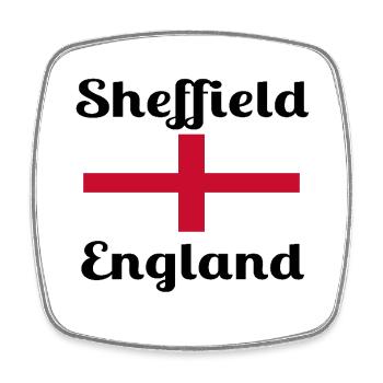 Sheffield English - Stylish prints - Square fridge magnet - white - Front
