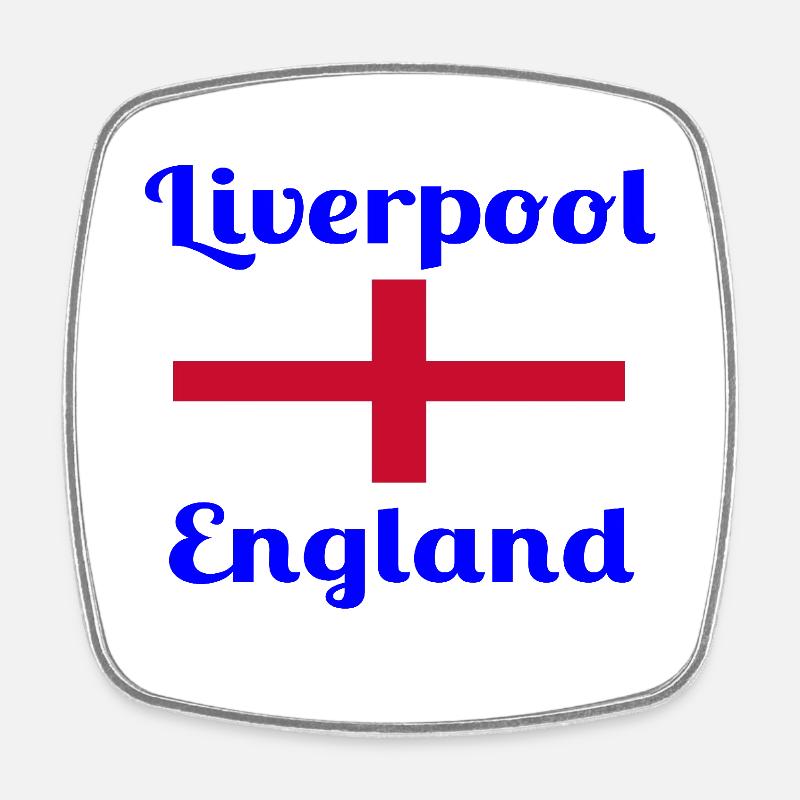 Liverpool England - Stylish prints - Square fridge magnet - white