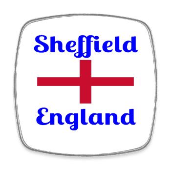 Sheffield English - Stylish prints - Square fridge magnet - white - Front