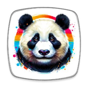 Panda - Viereckiger Kühlschrankmagnet - Weiß - Vorne