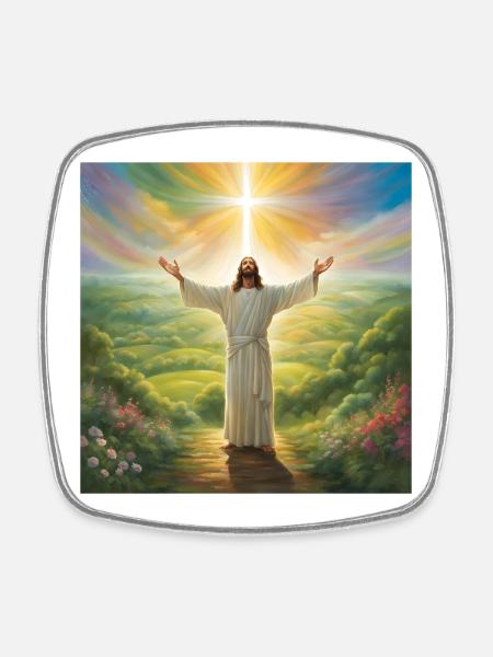 Jésus, catholique Jésus-Christ - Magnet carré - blanc