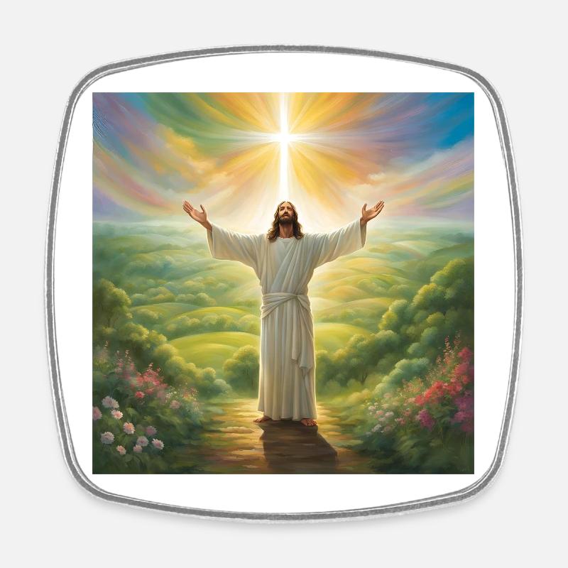 Jésus, catholique Jésus-Christ - Magnet carré - blanc