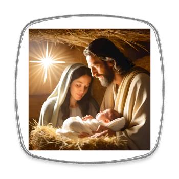 Jesus, Katholik, Jesus Christus - Viereckiger Kühlschrankmagnet - Weiß - Vorne