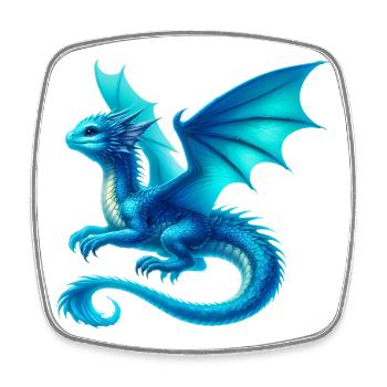 Drache - Viereckiger Kühlschrankmagnet - Weiß - Vorne