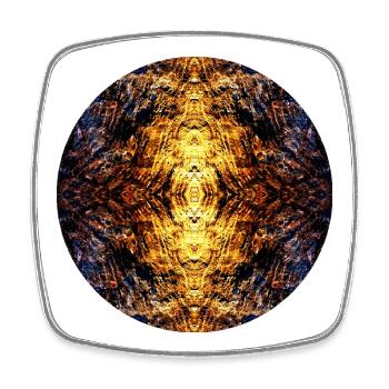 Mandala Nature Lumière dans la roche - Magnet carré - blanc - Devant
