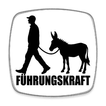 Esel - Führungskraft - Landwirtschaft Geschenk - Viereckiger Kühlschrankmagnet - Weiß - Vorne