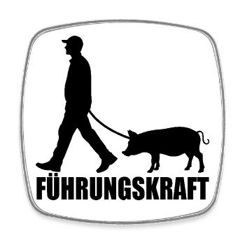 Schwein - Führungskraft - Landwirtschaft Geschenk - Viereckiger Kühlschrankmagnet - Weiß - Vorne