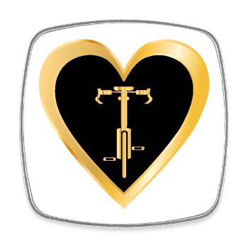 RADFAHREN HERZ RADFAHRER FAHRRAD - Viereckiger Kühlschrankmagnet - Weiß - Vorne