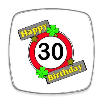 30th Birthday: Glücksgrün Anniversary Design - Square fridge magnet - white - Front