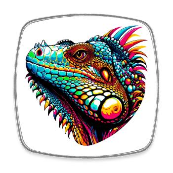 Iguana - Square fridge magnet - white - Front
