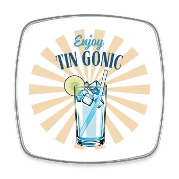 Enjoy Tin Gonic - Viereckiger Kühlschrankmagnet - Weiß - Vorne