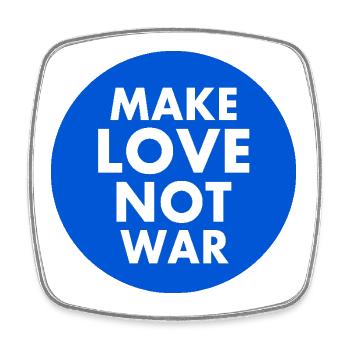 Make love not war - Square fridge magnet - white - Front