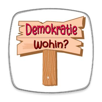 DEMOKRATIE PFAD - Viereckiger Kühlschrankmagnet - Weiß - Vorne
