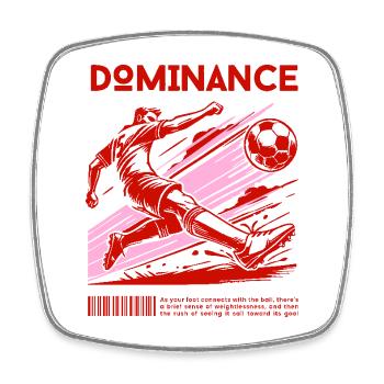 Dynamic football shot – dominance on the pitch - Square fridge magnet - white - Front