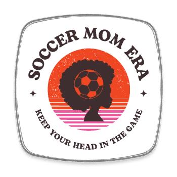 Soccer Mom Era – La tête dans le jeu - Magnet carré - blanc - Devant