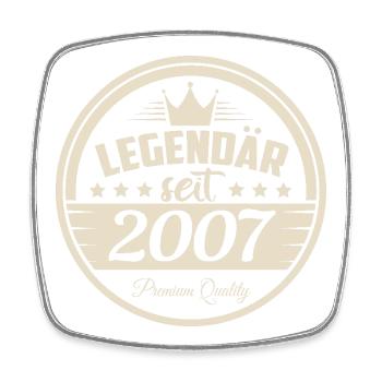 Geburtstag Legendär Jahrgang 2007 Krone - Viereckiger Kühlschrankmagnet - Weiß - Vorne