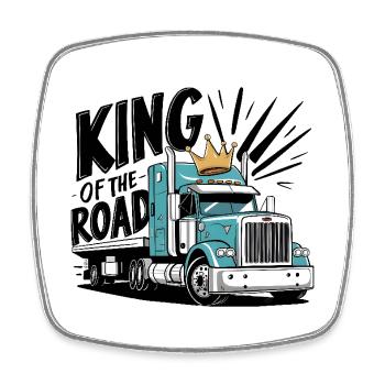 King of the Road - Viereckiger Kühlschrankmagnet - Weiß - Vorne