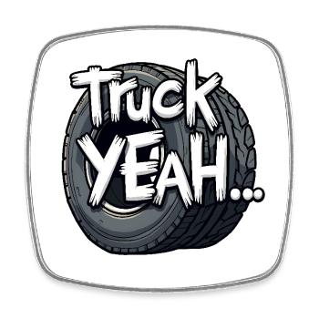 Truck Yeah! - Viereckiger Kühlschrankmagnet - Weiß - Vorne