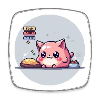Pixel Pet - Retro Gaming - Viereckiger Kühlschrankmagnet - Weiß - Vorne