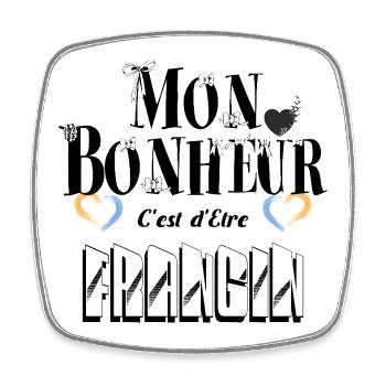 Mon Bonheur C'est d'Etre Frangin - Magnet carré - blanc - Devant