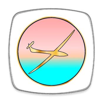 SEA SUNSET GLIDER - Square fridge magnet - white - Front