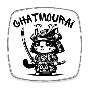 chat, chat mignon, chat doux - Magnet carré - blanc - Devant