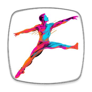 Male Ballet Dancer Synthwave - Square fridge magnet - white - Front