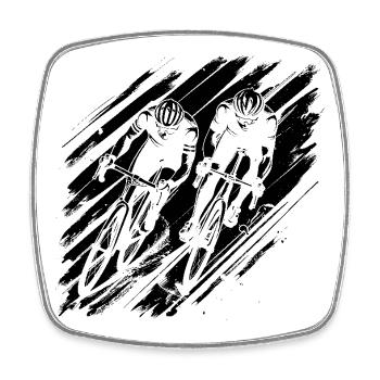 Cyclist - Square fridge magnet - white - Front