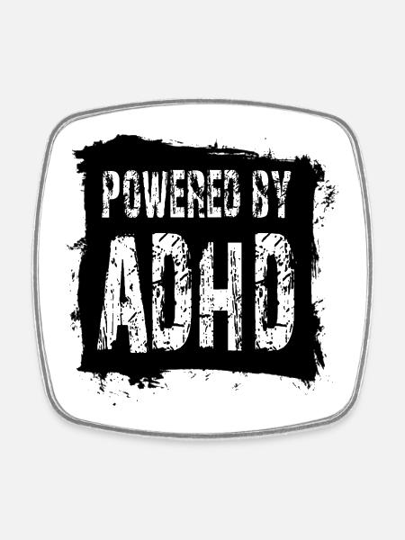 ADHD - Square fridge magnet - white