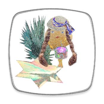 Canary Islands - Drum roll on tranquil islands - Square fridge magnet - white - Front