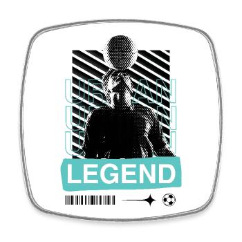 Urban Legend – Design de football de rue - Magnet carré - blanc - Devant
