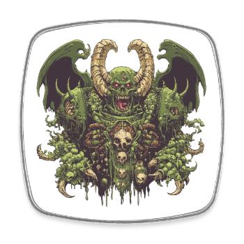 Nurgle logo - Square fridge magnet - white - Front