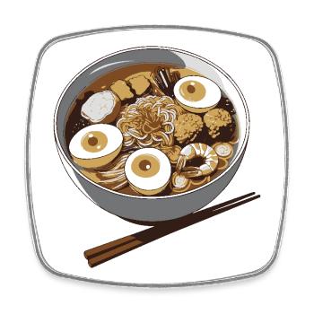 Ramen Eier Bowl Illustration - Viereckiger Kühlschrankmagnet - Weiß - Vorne