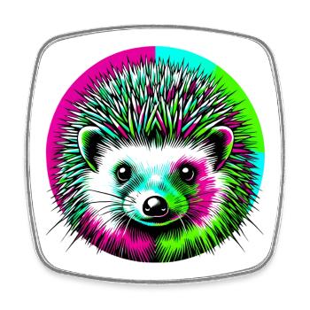 Hedgehog - Square fridge magnet - white - Front