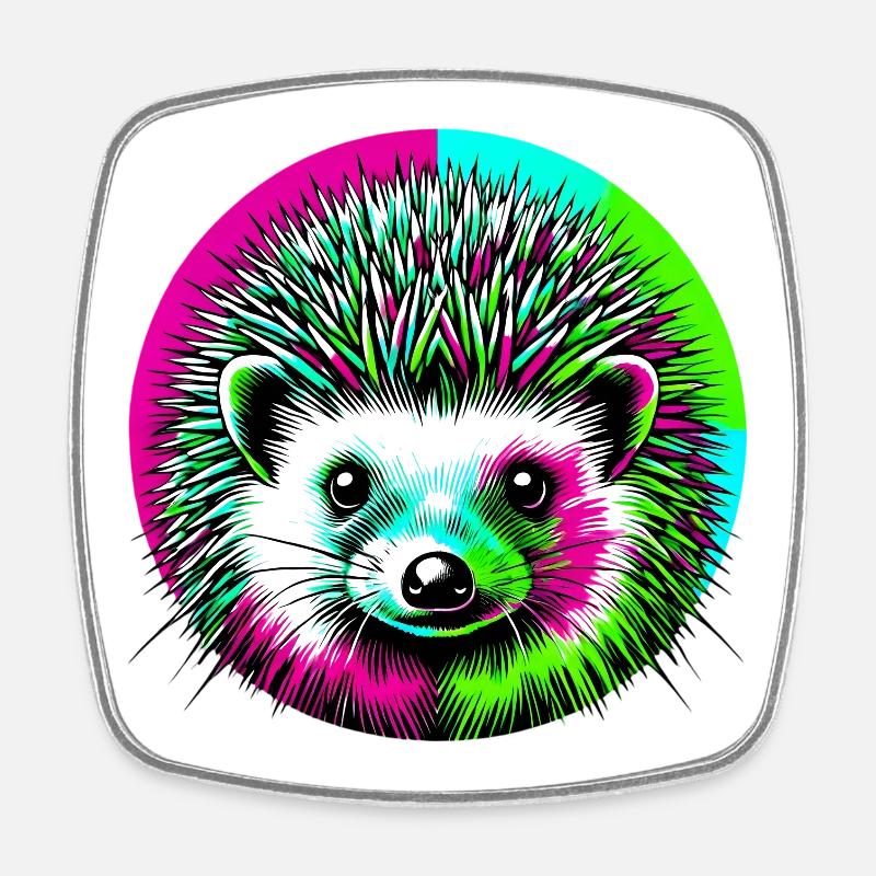 Igel - Viereckiger Kühlschrankmagnet - Weiß