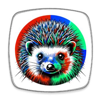 Hedgehog - Square fridge magnet - white - Front
