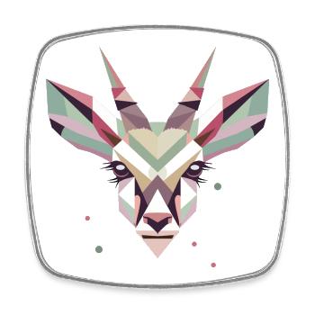 Colorful Dikdik Head – Modern Elegance of the Wilderness - Square fridge magnet - white - Front