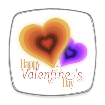 Valentine's Day - Groovy Flash Hearts - Square fridge magnet - white - Front
