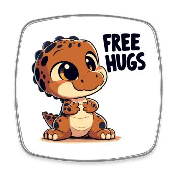 T-Rex süß Baby Dino Babydino Dinobaby Geschenk - Viereckiger Kühlschrankmagnet - Weiß - Vorne