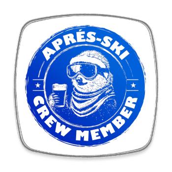 Faultier Apres Ski Team Spruch - Viereckiger Kühlschrankmagnet - Weiß - Vorne