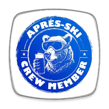 Bär Apres Ski Team Spruch - Viereckiger Kühlschrankmagnet - Weiß - Vorne