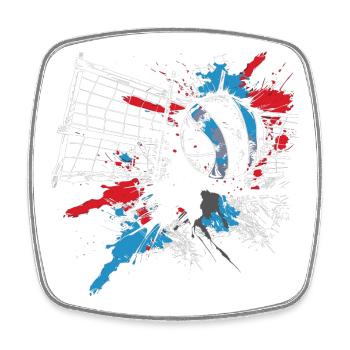 Dessin de volley-ball - Magnet carré - blanc - Devant