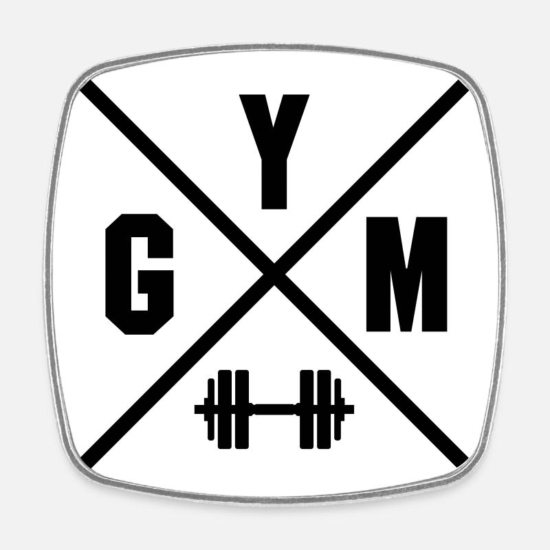 GYM Cross - Workout - Square fridge magnet - white
