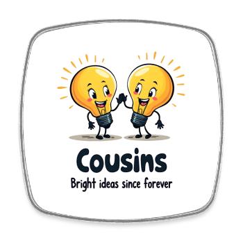 Cousins Idées Brillantes - Magnet carré - blanc - Devant