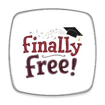 Finally Free! - Viereckiger Kühlschrankmagnet - Weiß - Vorne