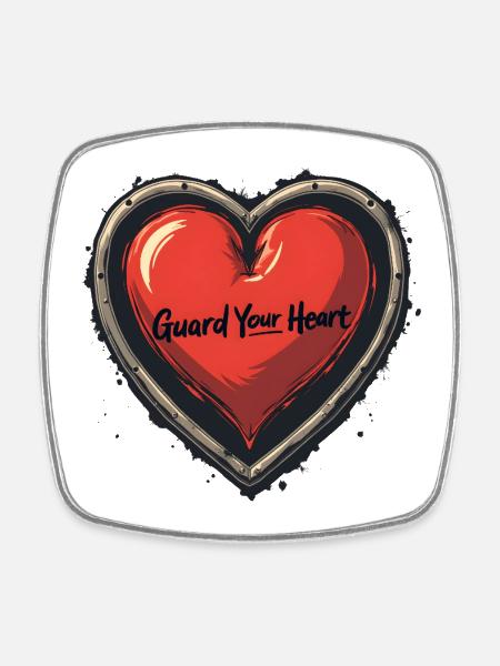 Guard Your Heart - Square fridge magnet - white