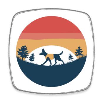 Hundewanderer - Viereckiger Kühlschrankmagnet - Weiß - Vorne